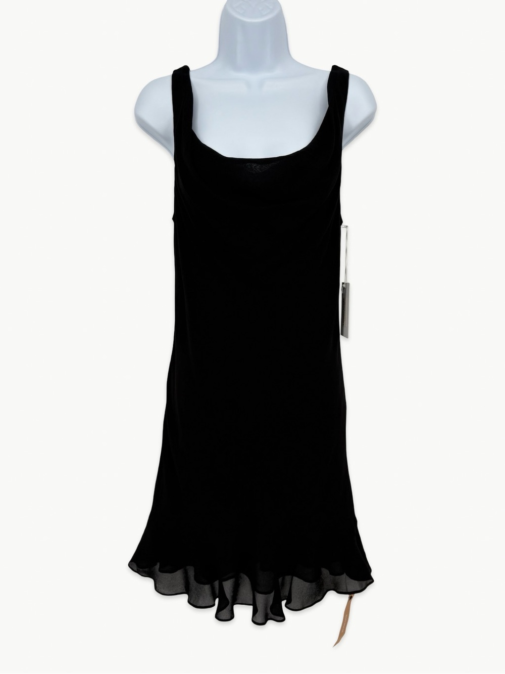 Reformation Rudie Mini Dress Size 6 Black Cowl Neck Shift NWT Minimalist
